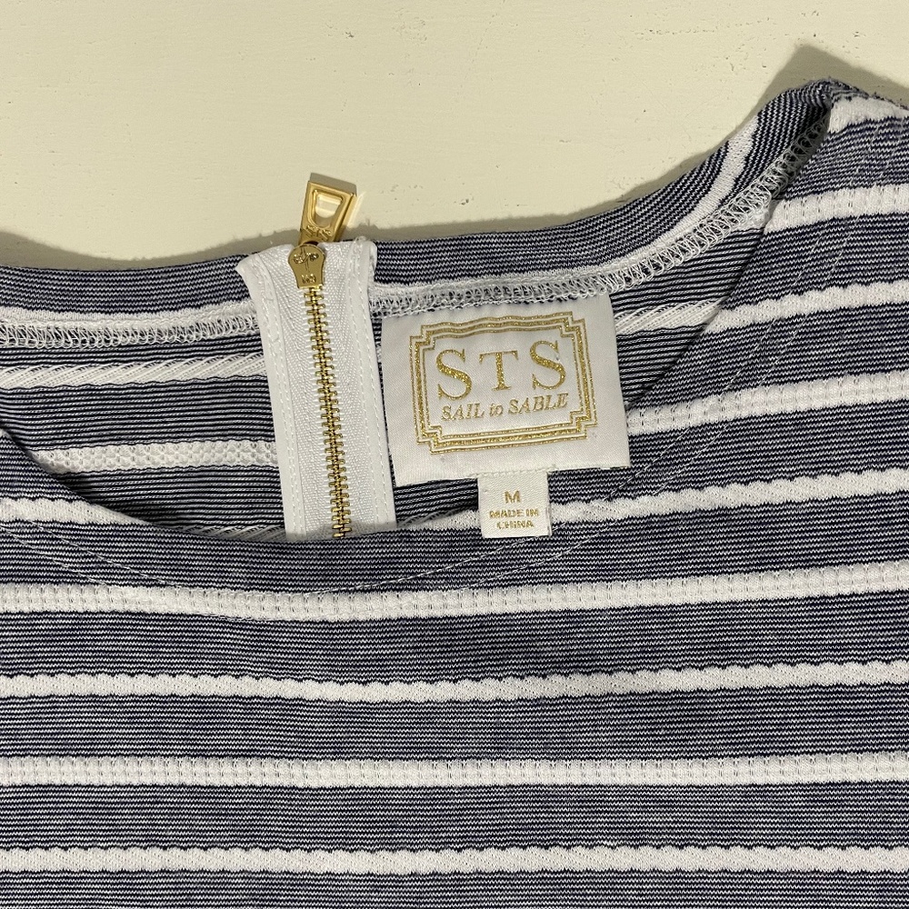 Sail to Sable Nautical Blue and White Stripped Mini Dress M